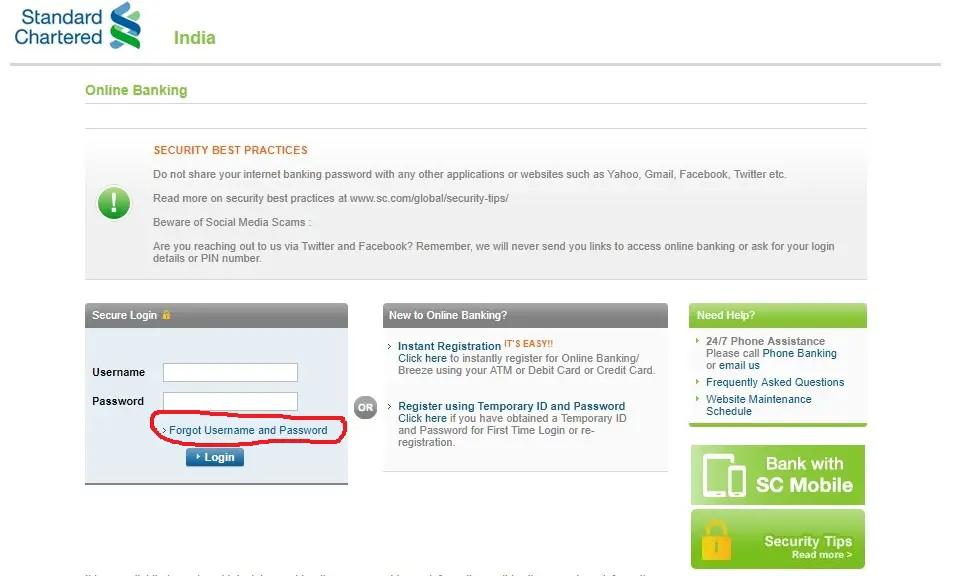 how to get otp for standard chartered bank