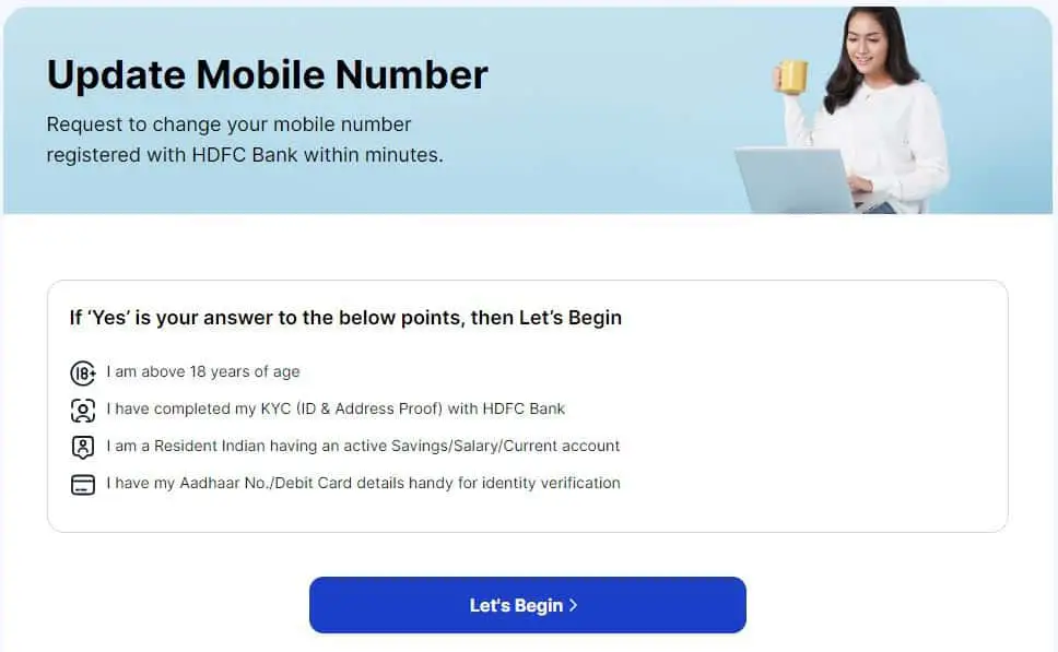 Change HDFC Registered Mobile Number