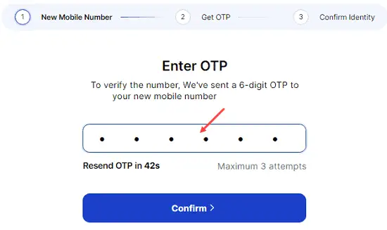 New Mobile Number OTP