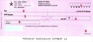 How to Fill Bank of India Cheque?