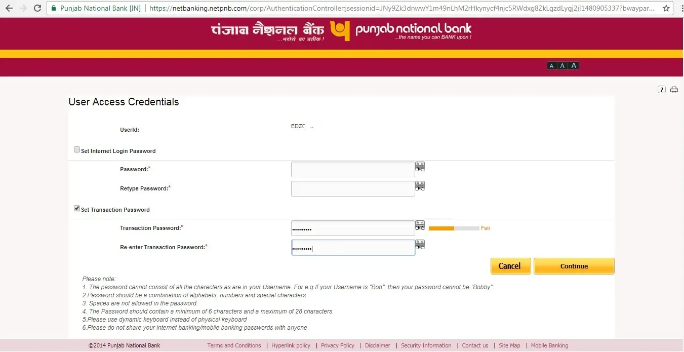 How to Reset PNB Net Banking Transaction Password Online?