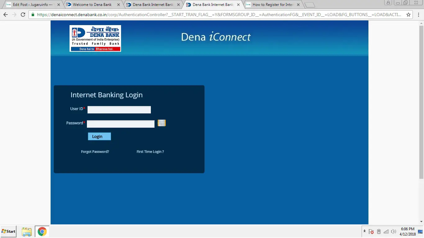 net banking for dena bank
