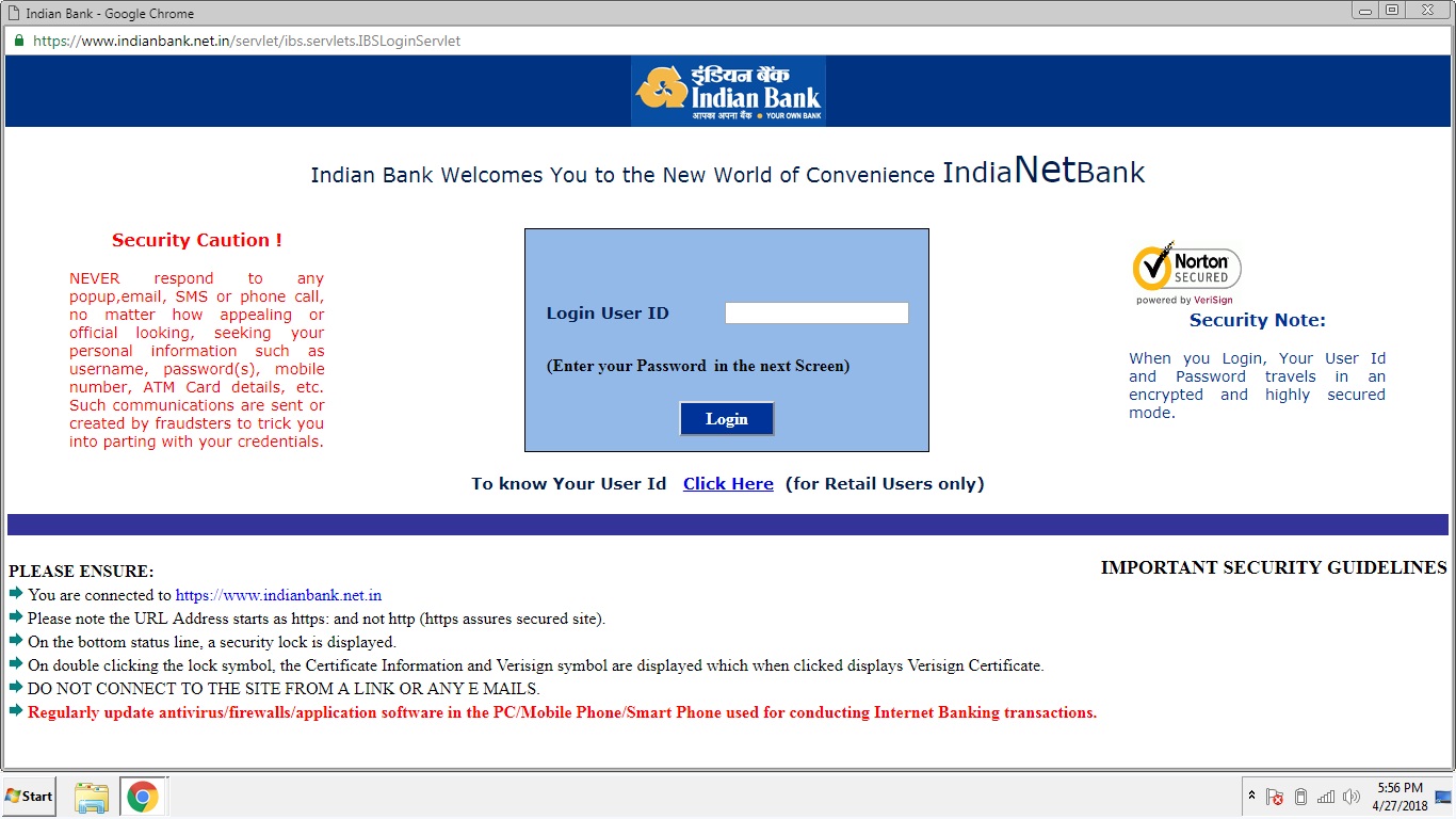 What Is User Id In Indian Bank