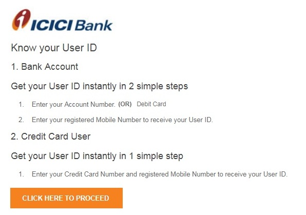 How to Know Your User ID in ICICI Bank Online?