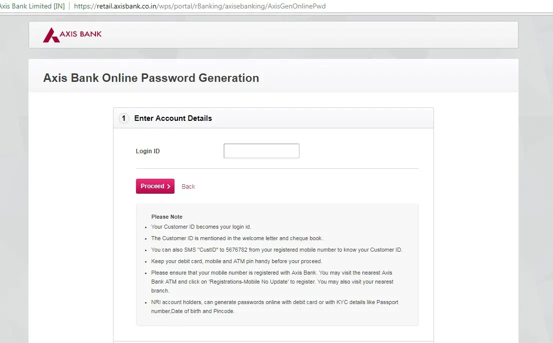 Register for Internet Banking in Axis Bank Online
