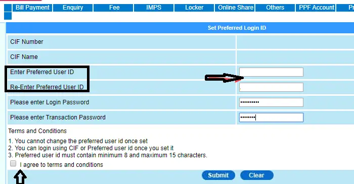 Update User ID in Central Bank