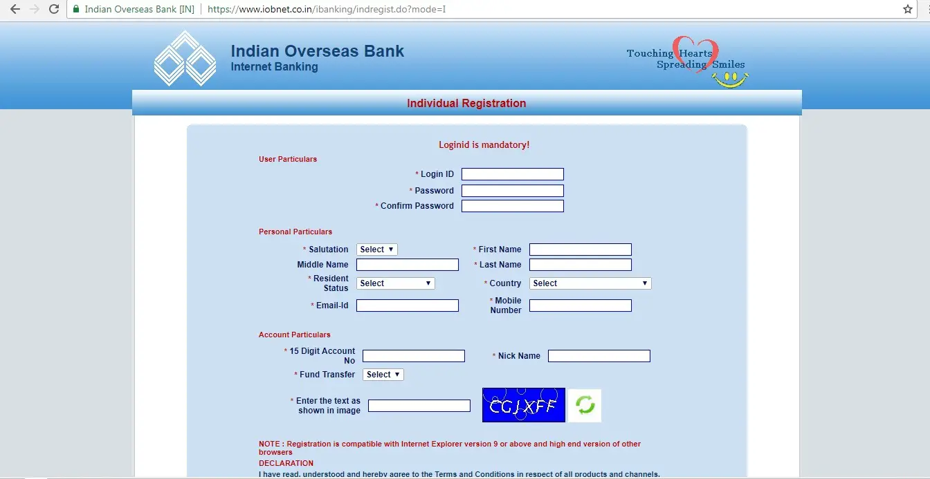 India Overseas Bank Net Banking