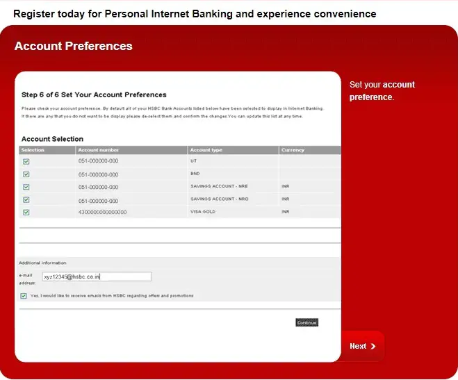 Register Online for Internet Banking in HSBC Bank