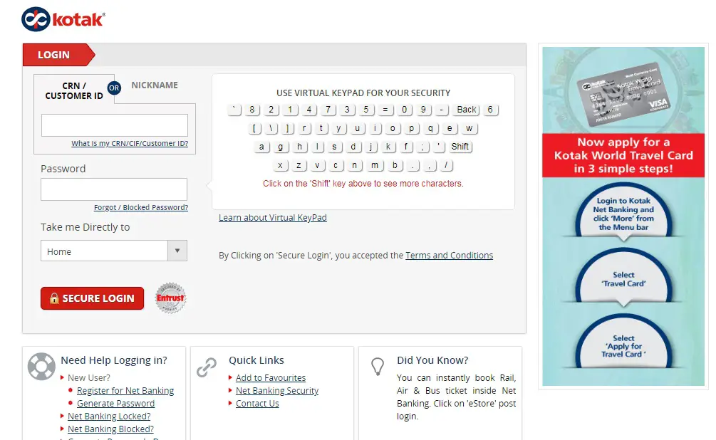 How to Register for Internet Banking in Kotak Mahindra Bank?