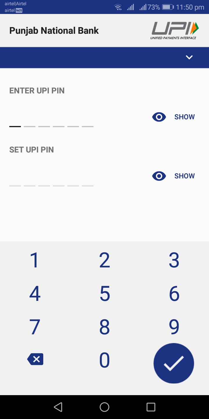 Enter new 6 digit UPI PIN in Set UPI PIN option
