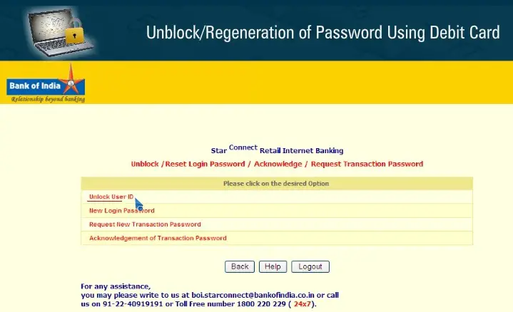 How to Regenerate/Unblock Password in Bank of India?