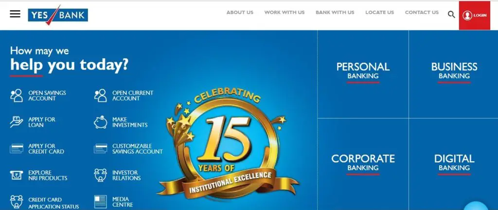 Yes Bank official website