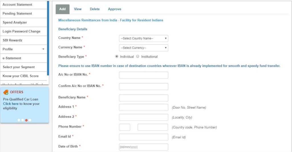 Transfer Money From SBI to Foreign Bank Account