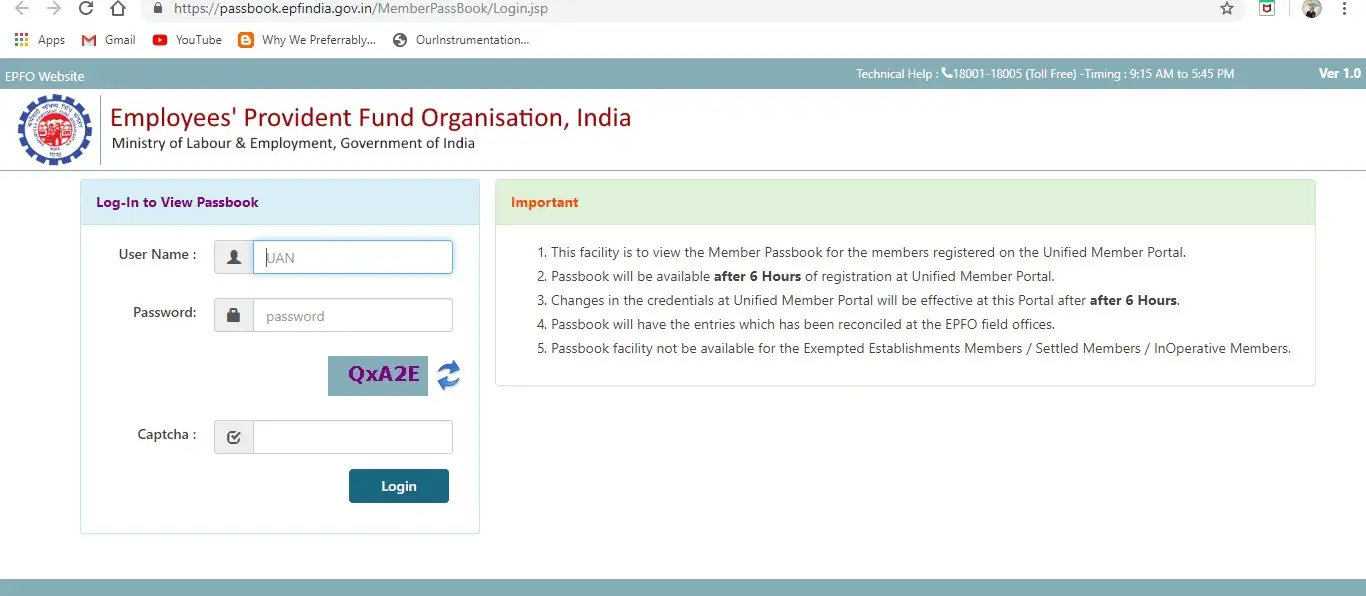 How to read provident fund passbook