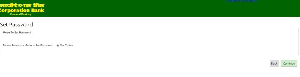 How to Recover Internet Banking Password in Corporation Bank Online?