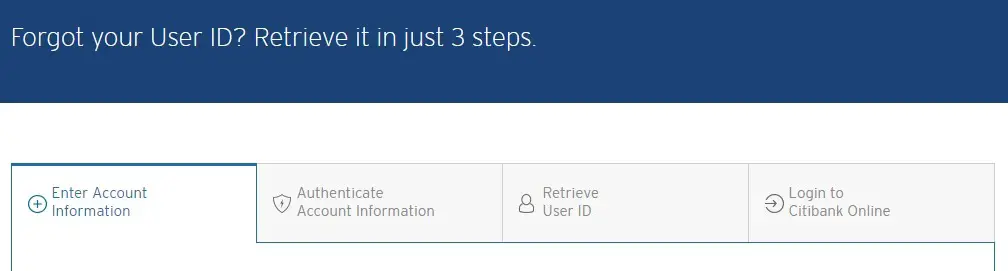 Steps to Get User ID of Citi Bank