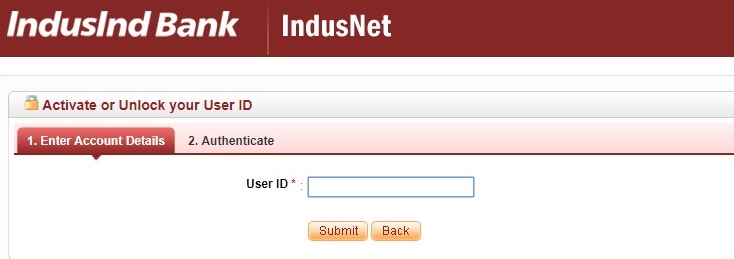 How to Activate/Unlock User ID of IndusInd Bank Online?