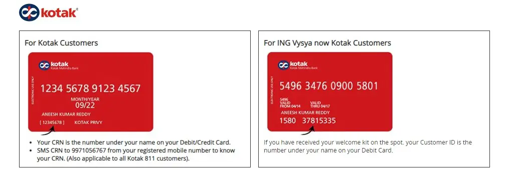 Find CRN Number of ING Vysya Bank