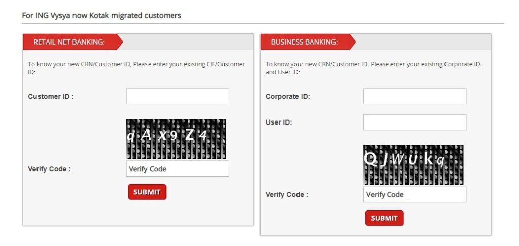 Know Your New CRN/Customer ID of Kotak Mahindra Bank
