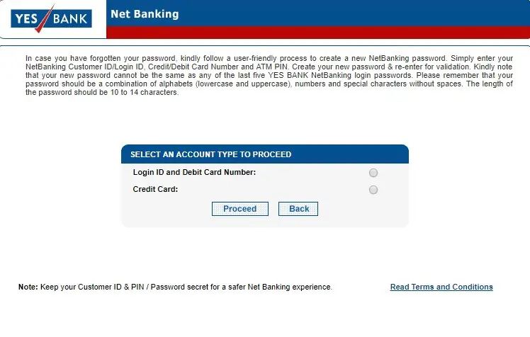 How to Unlock Login ID in Yes Bank?