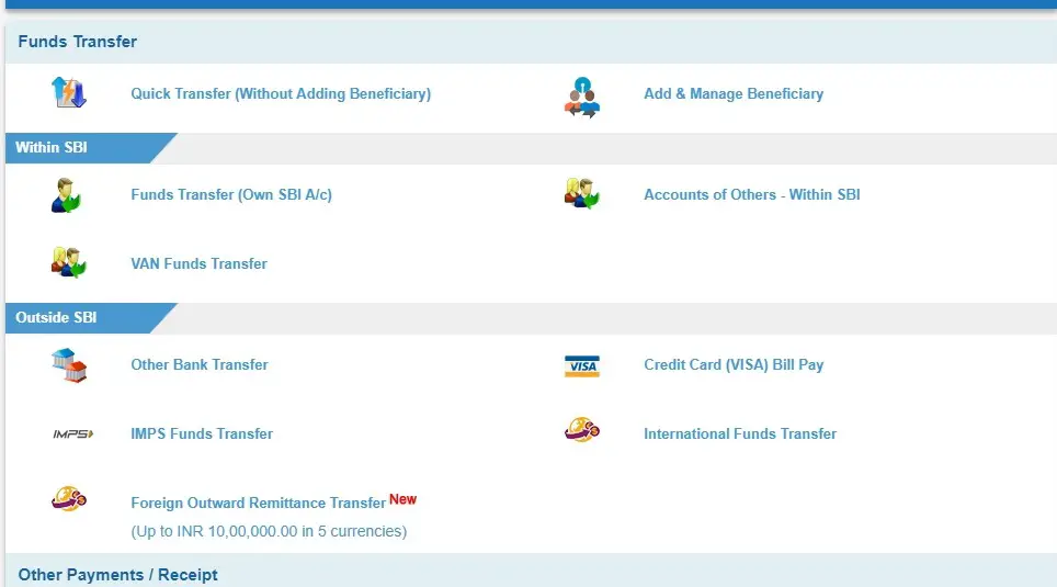 Click on "Foreign Outward Remittance Transfer"