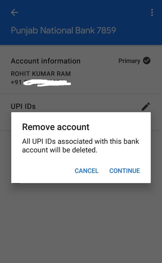 Permanently Remove Bank Accounts from Google Pay App