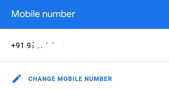 Click on "Change Mobile Number" option