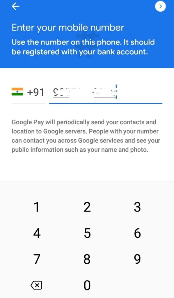 Change Mobile Number in Tez Account