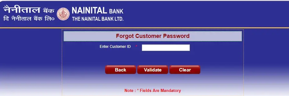 How to Recover Net Banking Password of Nainital Bank?