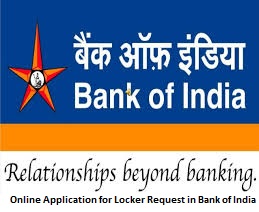 Online Application for Locker Request in Bank of India