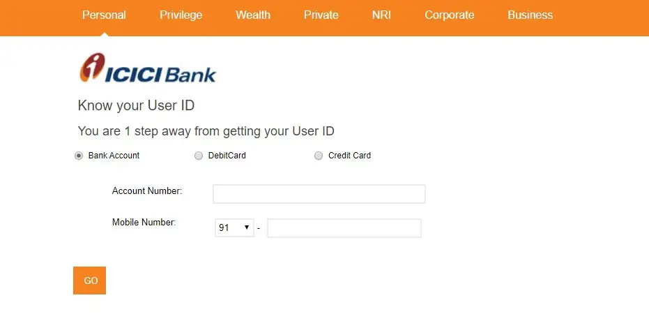 How to Know Your User ID in ICICI Bank?