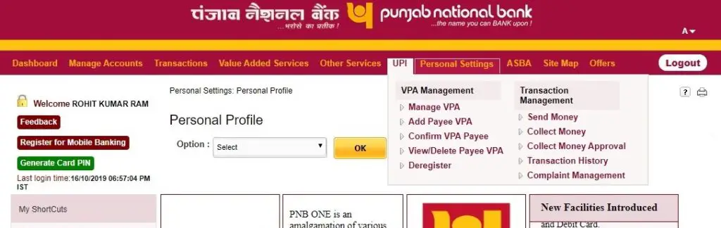 De-Register for UPI in PNB