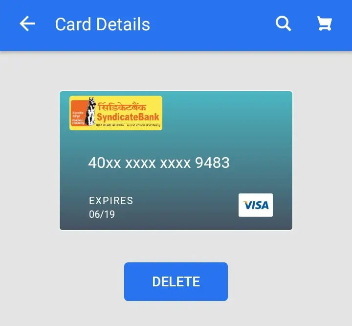 Select any and click on "Delete" to remove or delete the card.