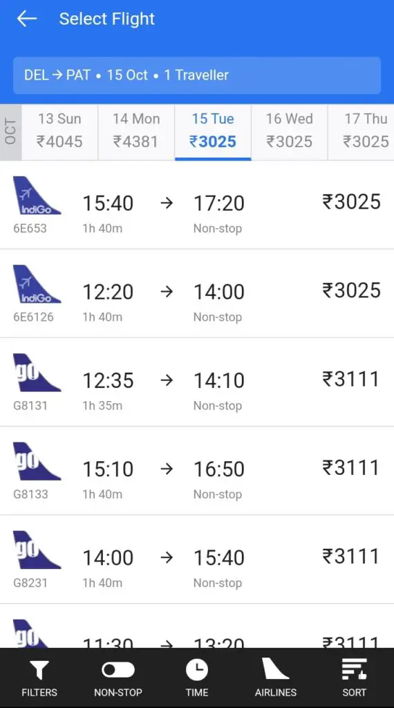 already booked flight tickets that contain price
