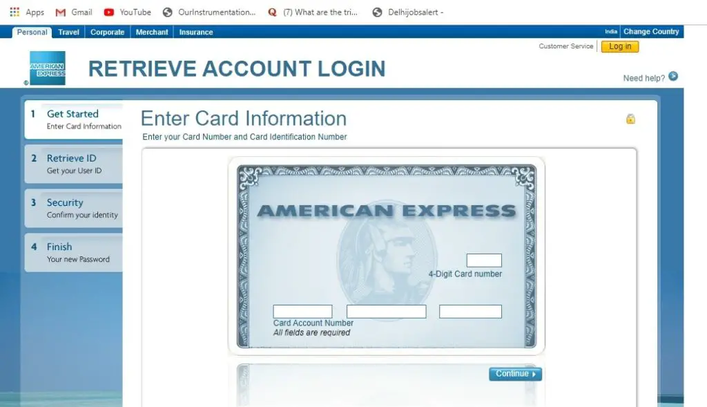 How to Recover American Express NetBanking User ID and Password?
