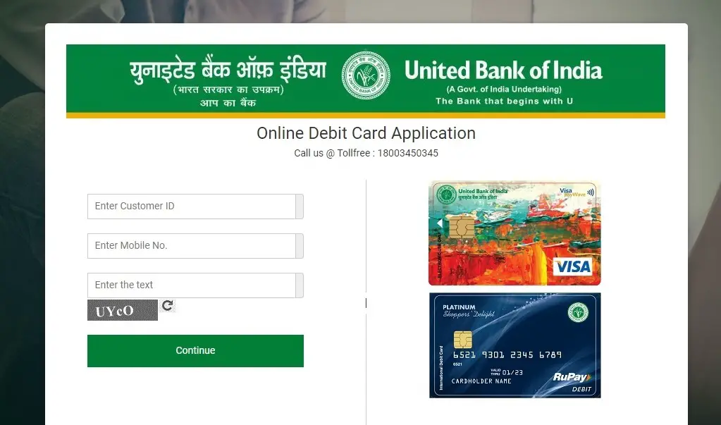 How to Apply Online United Bank of India Debit/ATM Card Online Without Net Banking?