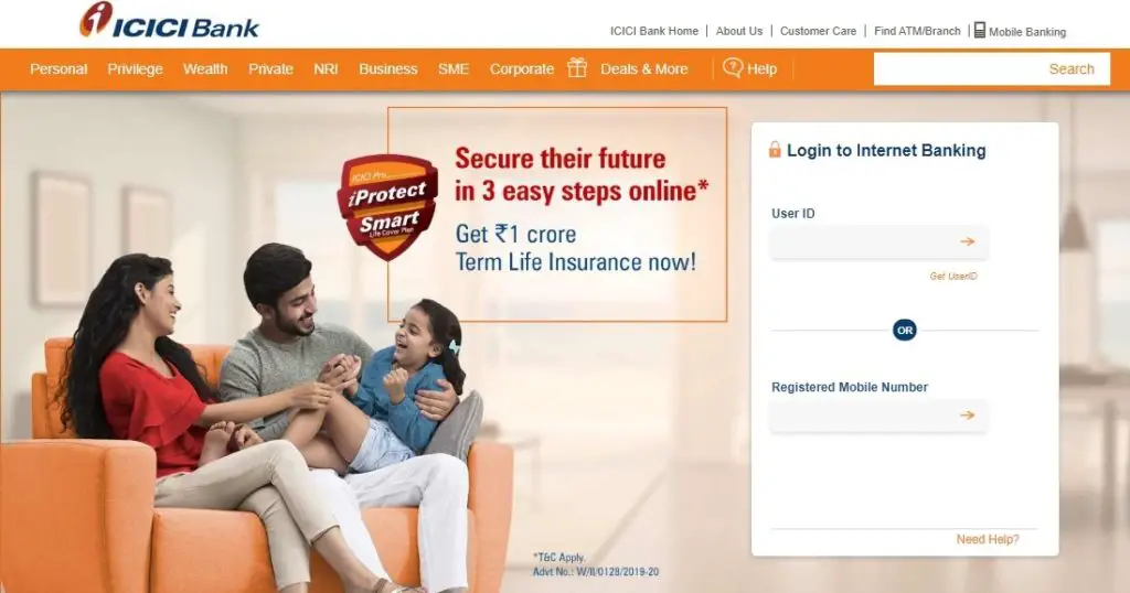 Change/Update Email ID in ICICI Bank Online