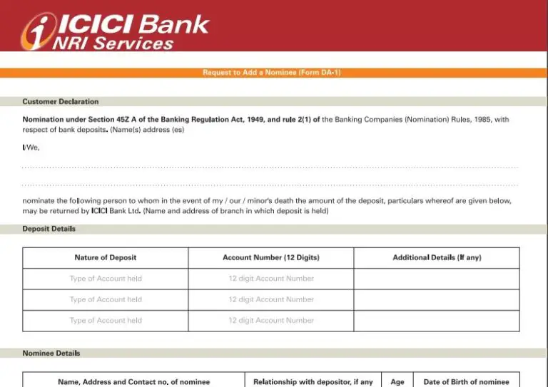how to add nominee in icici bank mobile app