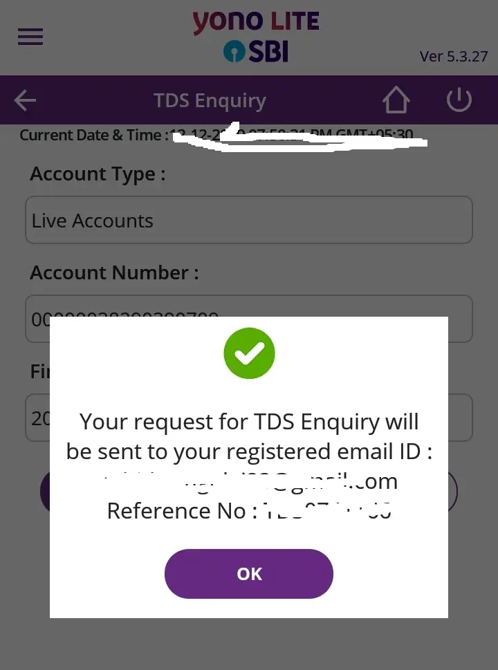 Enquire TDS on SBI Closed Account