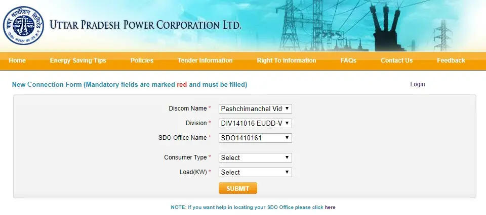 Uttar Pradesh New Electricity Connection Applying Online Method