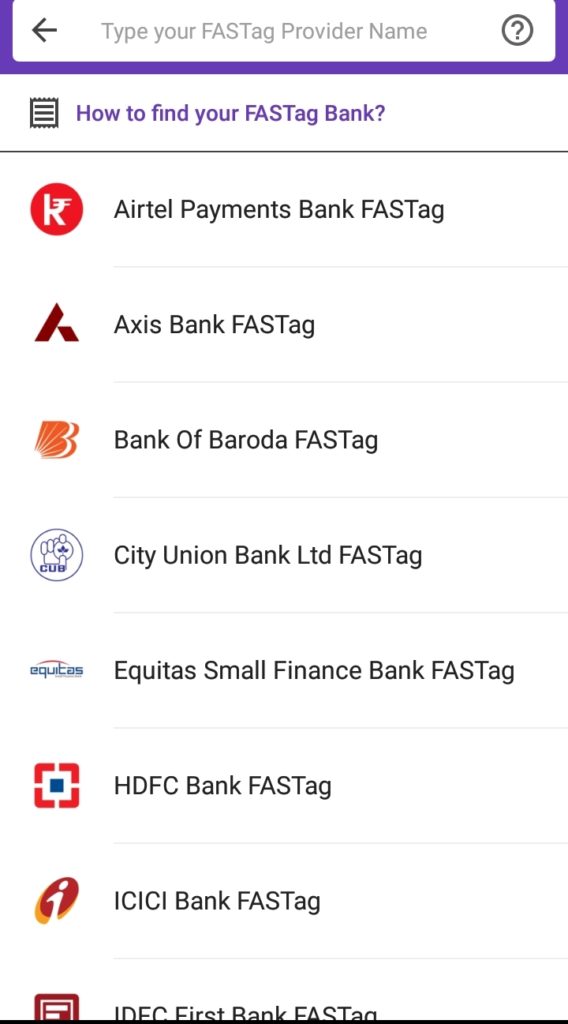 Recharge FASTag Through PhonePe