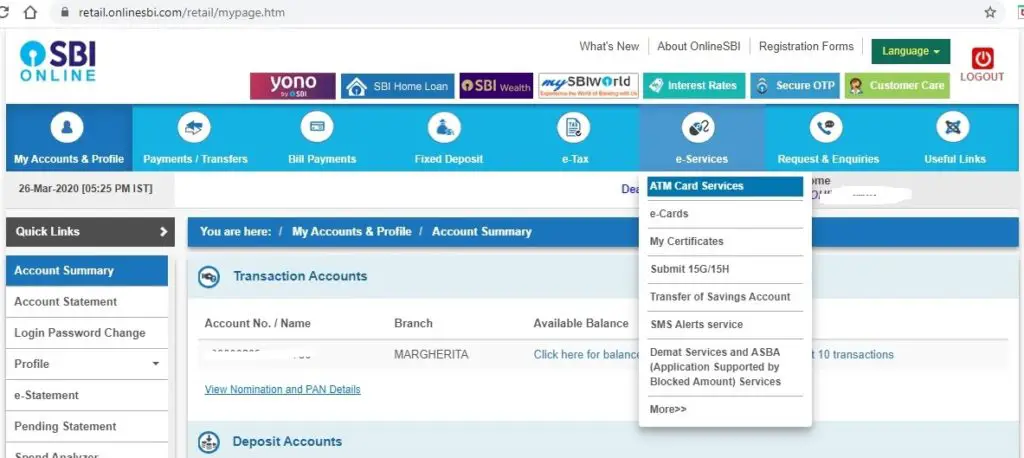 How to View ATM Card Linked to Your SBI Account?
