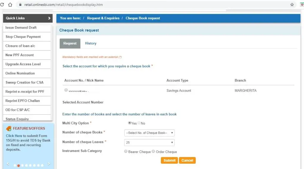 How to Request New Cheque Book in SBI Online?