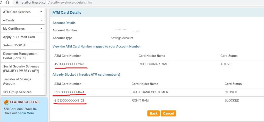 How to View SBI Blocked ATM Cards?