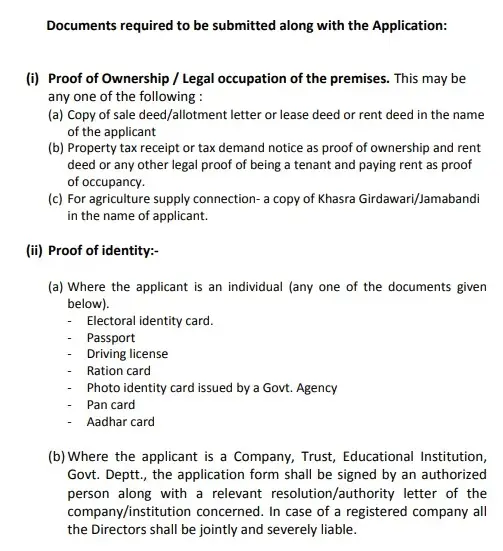 Documents Required for DHBVN New Electricity Connection
