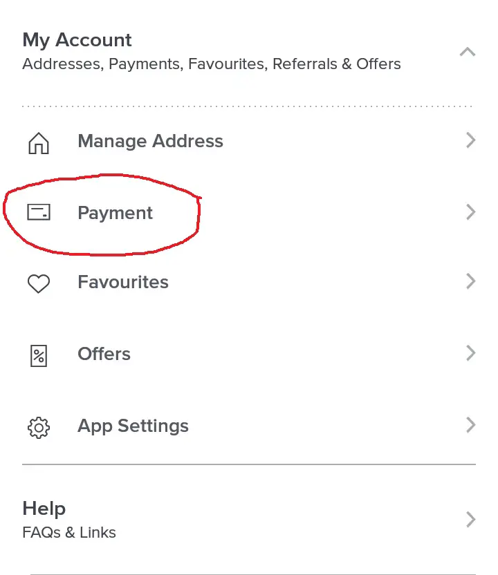 Next click on "Payment"