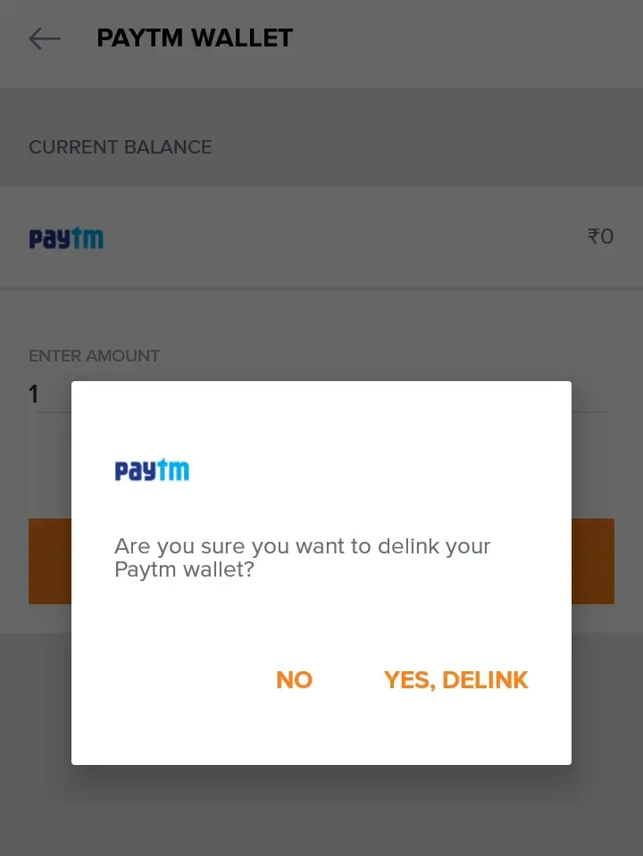Paytm Wallet Remove From Swiggy