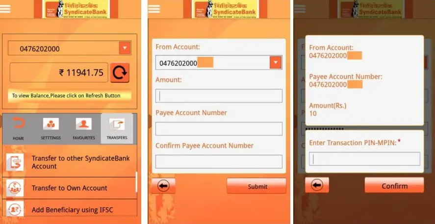 Transfer to Other Syndicate Bank Account
