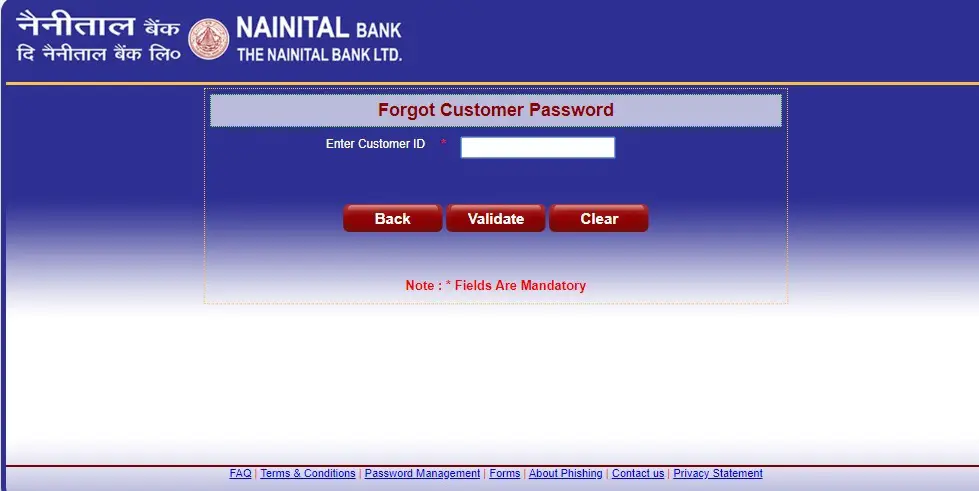 How to Recover Password Nainital Net Banking?