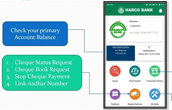 How to Request Cheque Book in HARCO?